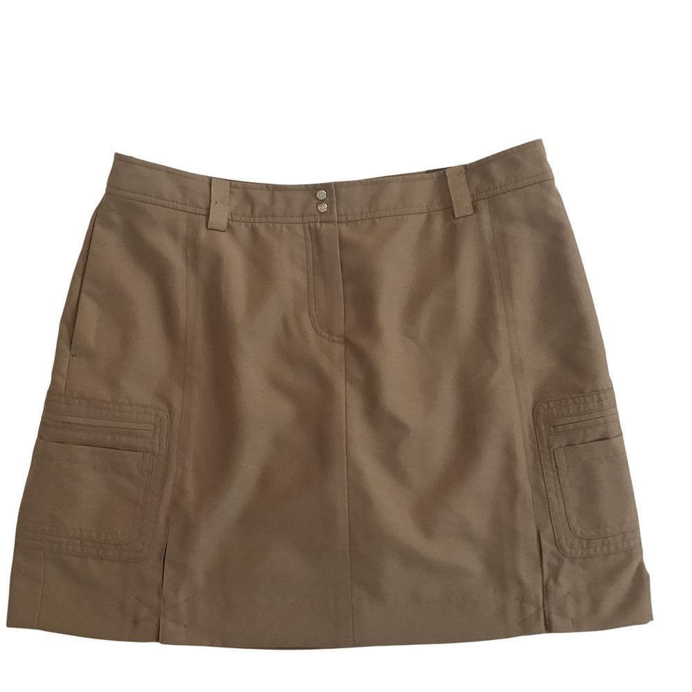 IZOD Performx Women's Khaki Skort Golf Activewear Casual Utility Pockets‎